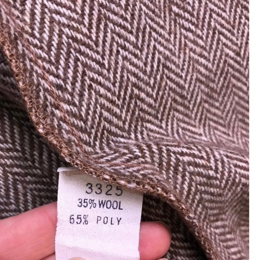 Vintage Betmar Cape Women OS Brown Herringbone Wool Blend Made in USA - Picture 8 of 12